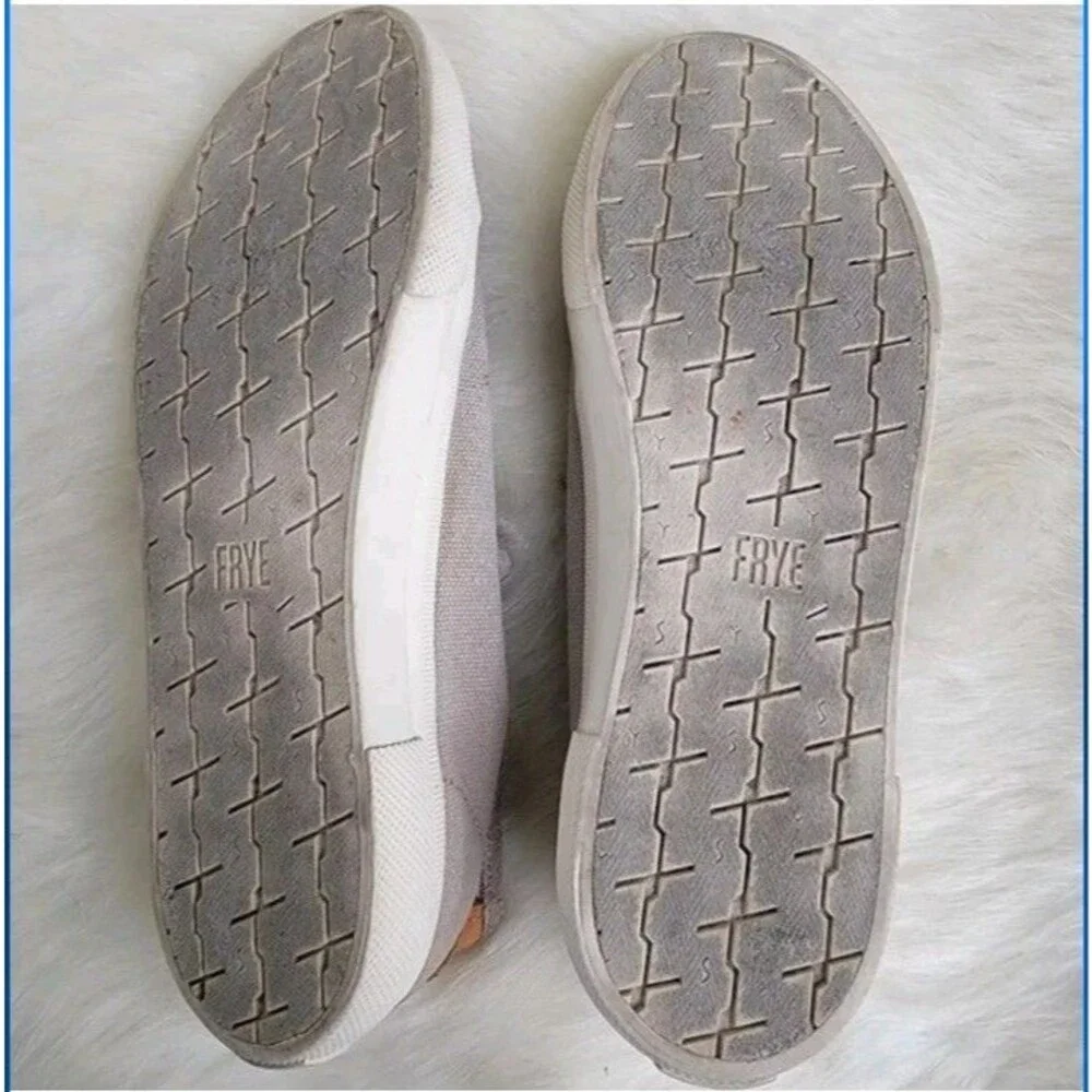Frye canvas leather gray sneakers womens  sz 8